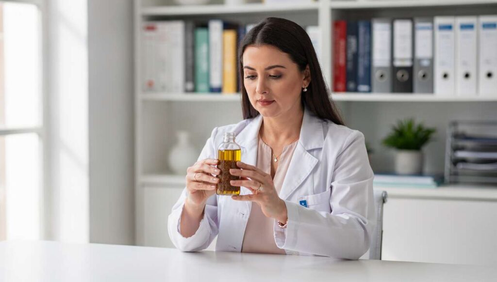 Dietetyk kliniczny: olej lniany obniża trójglicerydy o 25%, ale nie każdy może go pić