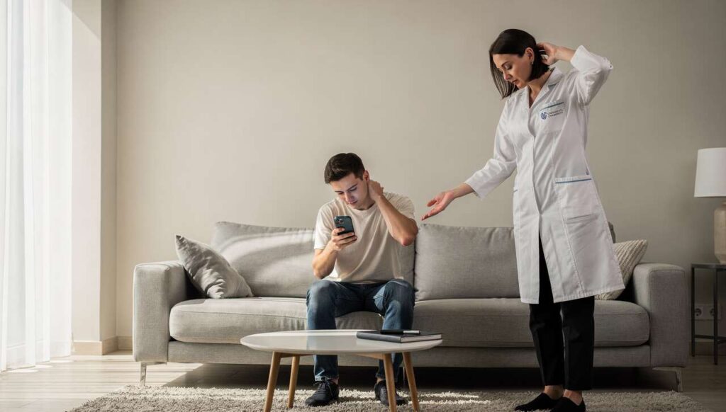 Ból szyi od smartfona? Fizjoterapeuta z WUM pokazuje 3-minutowe ćwiczenie, które to odwraca