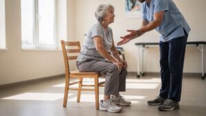 Po 60-tce nie rezygnuj z przysiadów! Ortopeda z Poznania pokazuje bezpieczną wersję na krześle